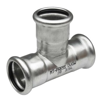 Pers t-stuk verloop RVS 316L
