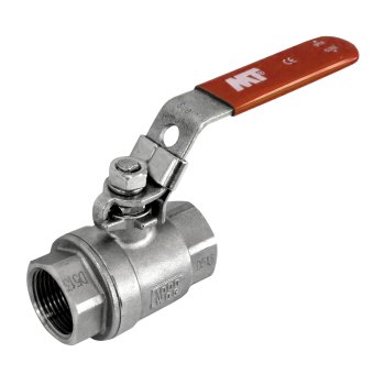 Kogelkraan binnendraad RVS 316 rood